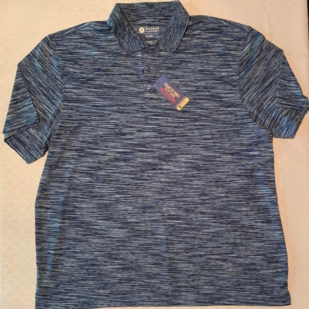 NWT Men's Size XL/EG Quick Dry Haggar Collared Golf Shirt